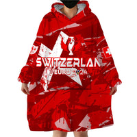 Personalized Switzerland Football 2024 Wearable Blanket Hoodie Trophy Wing Style - Wonder Print Shop