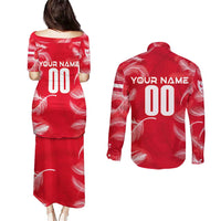 Personalized Austria Football 2024 Couples Matching Puletasi and Long Sleeve Button Shirt Trophy Wing Style - Wonder Print Shop