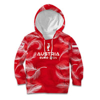 Personalized Austria Football 2024 Kid Hoodie Trophy Wing Style - Wonder Print Shop