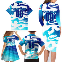 Personalized England Football 2024 Family Matching Long Sleeve Bodycon Dress and Hawaiian Shirt Trophy Wing Style - Wonder Print Shop