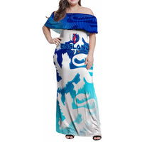 Personalized England Football 2024 Family Matching Off Shoulder Maxi Dress and Hawaiian Shirt Trophy Wing Style - Wonder Print Shop