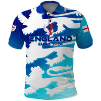 Personalized England Football 2024 Polo Shirt Trophy Wing Style - Wonder Print Shop