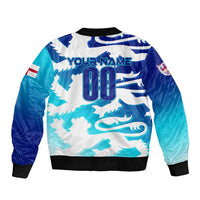 Personalized England Football 2024 Sleeve Zip Bomber Jacket Trophy Wing Style - Wonder Print Shop