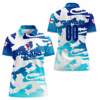 Personalized England Football 2024 Women Polo Shirt Trophy Wing Style - Wonder Print Shop