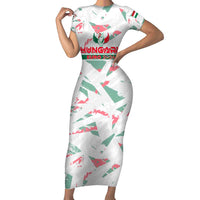 Personalized Hungary Football 2024 Family Matching Short Sleeve Bodycon Dress and Hawaiian Shirt Trophy Wing Style - Wonder Print Shop