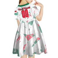 Personalized Hungary Football 2024 Kid Short Sleeve Dress Trophy Wing Style - Wonder Print Shop