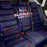Slovakia Football 2024 Back Car Seat Cover Trophy Wing Style - Wonder Print Shop