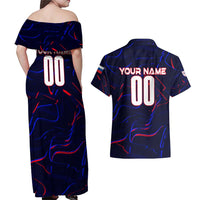 Personalized Slovakia Football 2024 Couples Matching Off Shoulder Maxi Dress and Hawaiian Shirt Trophy Wing Style - Wonder Print Shop