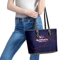 Slovakia Football 2024 Leather Tote Bag Trophy Wing Style - Wonder Print Shop