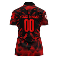 Personalized Albania Football 2024 Women Polo Shirt Trophy Wing Style - Wonder Print Shop