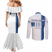 Personalized Finland Football 2024 Couples Matching Mermaid Dress and Long Sleeve Button Shirt Trophy Wing Style