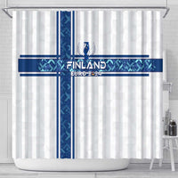 Finland Football 2024 Shower Curtain Trophy Wing Style