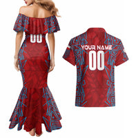 Personalized Czech Republic Football 2024 Couples Matching Mermaid Dress and Hawaiian Shirt Trophy Wing Style - Wonder Print Shop