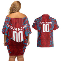 Personalized Czech Republic Football 2024 Couples Matching Off Shoulder Short Dress and Hawaiian Shirt Trophy Wing Style - Wonder Print Shop