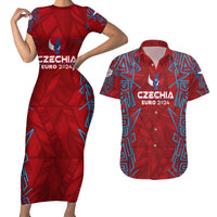 Personalized Czech Republic Football 2024 Couples Matching Short Sleeve Bodycon Dress and Hawaiian Shirt Trophy Wing Style - Wonder Print Shop