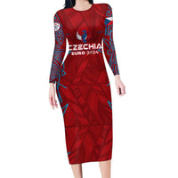 Personalized Czech Republic Football 2024 Family Matching Long Sleeve Bodycon Dress and Hawaiian Shirt Trophy Wing Style - Wonder Print Shop