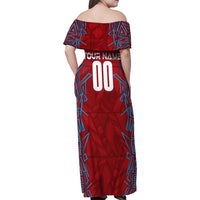 Personalized Czech Republic Football 2024 Family Matching Off Shoulder Maxi Dress and Hawaiian Shirt Trophy Wing Style - Wonder Print Shop