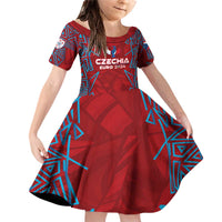 Personalized Czech Republic Football 2024 Family Matching Off Shoulder Short Dress and Hawaiian Shirt Trophy Wing Style - Wonder Print Shop