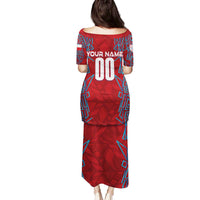Personalized Czech Republic Football 2024 Family Matching Puletasi and Hawaiian Shirt Trophy Wing Style - Wonder Print Shop