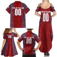 Personalized Czech Republic Football 2024 Family Matching Summer Maxi Dress and Hawaiian Shirt Trophy Wing Style - Wonder Print Shop