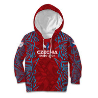 Personalized Czech Republic Football 2024 Kid Hoodie Trophy Wing Style - Wonder Print Shop