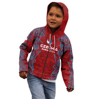 Personalized Czech Republic Football 2024 Kid Hoodie Trophy Wing Style - Wonder Print Shop