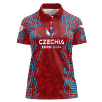 Personalized Czech Republic Football 2024 Women Polo Shirt Trophy Wing Style - Wonder Print Shop