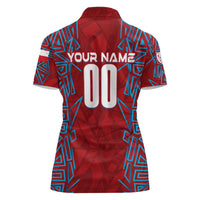 Personalized Czech Republic Football 2024 Women Polo Shirt Trophy Wing Style - Wonder Print Shop