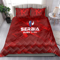 Serbia Football 2024 Bedding Set Trophy Wing Style - Wonder Print Shop