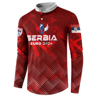Personalized Serbia Football 2024 Button Sweatshirt Trophy Wing Style - Wonder Print Shop