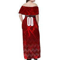 Personalized Serbia Football 2024 Off Shoulder Maxi Dress Trophy Wing Style - Wonder Print Shop