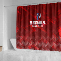 Serbia Football 2024 Shower Curtain Trophy Wing Style