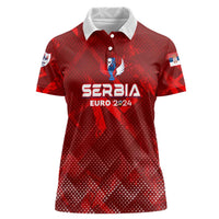 Personalized Serbia Football 2024 Women Polo Shirt Trophy Wing Style - Wonder Print Shop