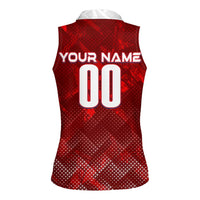 Personalized Serbia Football 2024 Women Sleeveless Polo Shirt Trophy Wing Style - Wonder Print Shop