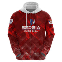 Personalized Serbia Football 2024 Zip Hoodie Trophy Wing Style - Wonder Print Shop