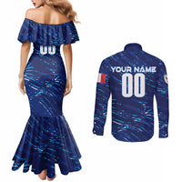 Personalized Italy Football 2024 Couples Matching Mermaid Dress and Long Sleeve Button Shirt Trophy Wing Style