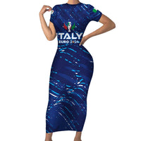Personalized Italy Football 2024 Short Sleeve Bodycon Dress Trophy Wing Style - Wonder Print Shop