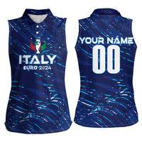 Personalized Italy Football 2024 Women Sleeveless Polo Shirt Trophy Wing Style - Wonder Print Shop