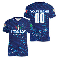 Personalized Italy Football 2024 Women V-Neck T-Shirt Trophy Wing Style - Wonder Print Shop