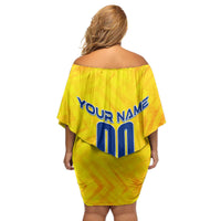 Personalized Romania Football 2024 Family Matching Off Shoulder Short Dress and Hawaiian Shirt Trophy Wing Style - Wonder Print Shop