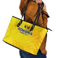 Romania Football 2024 Leather Tote Bag Trophy Wing Style - Wonder Print Shop