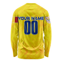 Personalized Romania Football 2024 Long Sleeve Shirt Trophy Wing Style - Wonder Print Shop