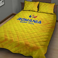 Romania Football 2024 Quilt Bed Set Trophy Wing Style - Wonder Print Shop