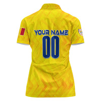 Personalized Romania Football 2024 Women Polo Shirt Trophy Wing Style - Wonder Print Shop