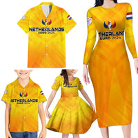 Personalized Netherlands Football 2024 Family Matching Long Sleeve Bodycon Dress and Hawaiian Shirt Trophy Wing Style - Wonder Print Shop