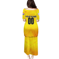 Personalized Netherlands Football 2024 Family Matching Puletasi and Hawaiian Shirt Trophy Wing Style - Wonder Print Shop