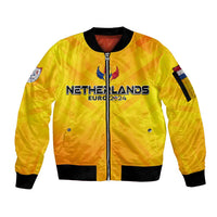 Personalized Netherlands Football 2024 Sleeve Zip Bomber Jacket Trophy Wing Style - Wonder Print Shop