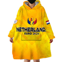 Personalized Netherlands Football 2024 Wearable Blanket Hoodie Trophy Wing Style - Wonder Print Shop