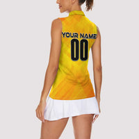 Personalized Netherlands Football 2024 Women Sleeveless Polo Shirt Trophy Wing Style - Wonder Print Shop