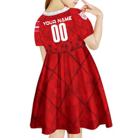 Personalized Denmark Football 2024 Kid Short Sleeve Dress Trophy Wing Style - Wonder Print Shop